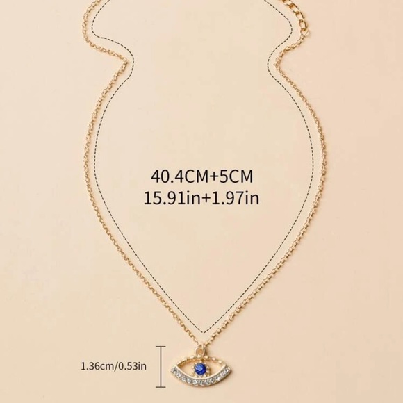 2/$10 NEW! Evil Eye Necklace Boho Hamsa Spiritual Rhinestone Charm - Picture 3 of 3